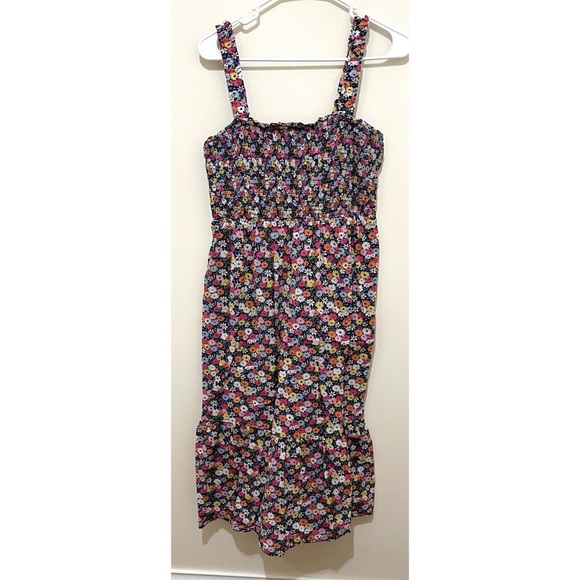 GAP Floral Midi Smocked Dress - Multicolor Size Large - Picture 2 of 8